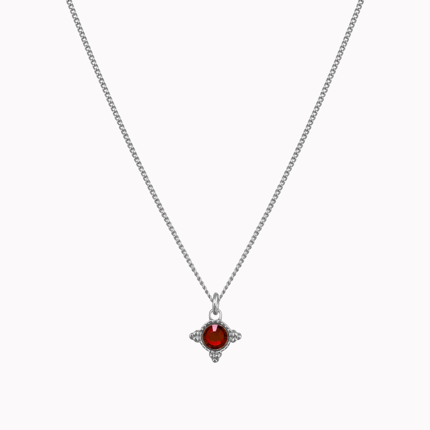 Ketting met geboortesteen zilver