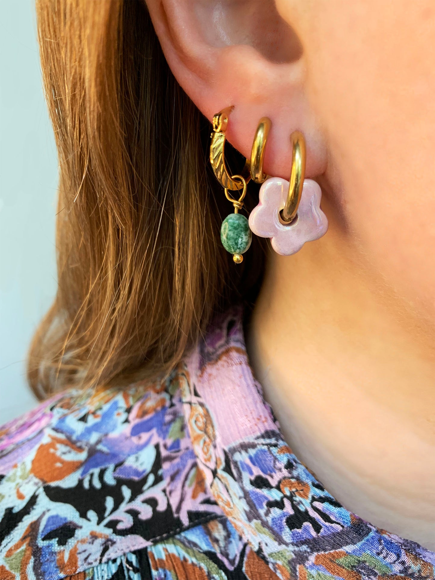 Green Spots Earrings