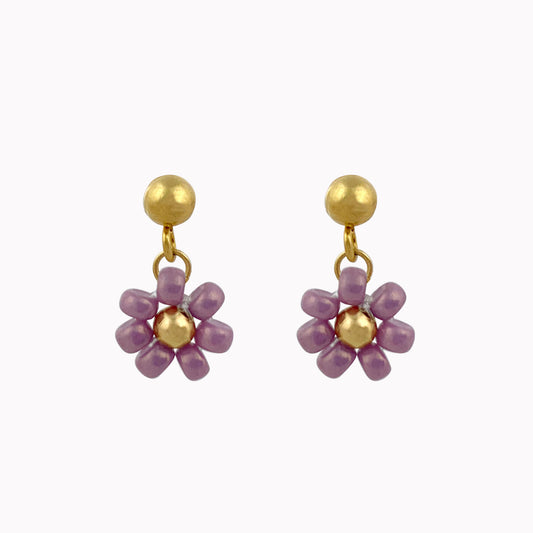 Purple Flower Studs