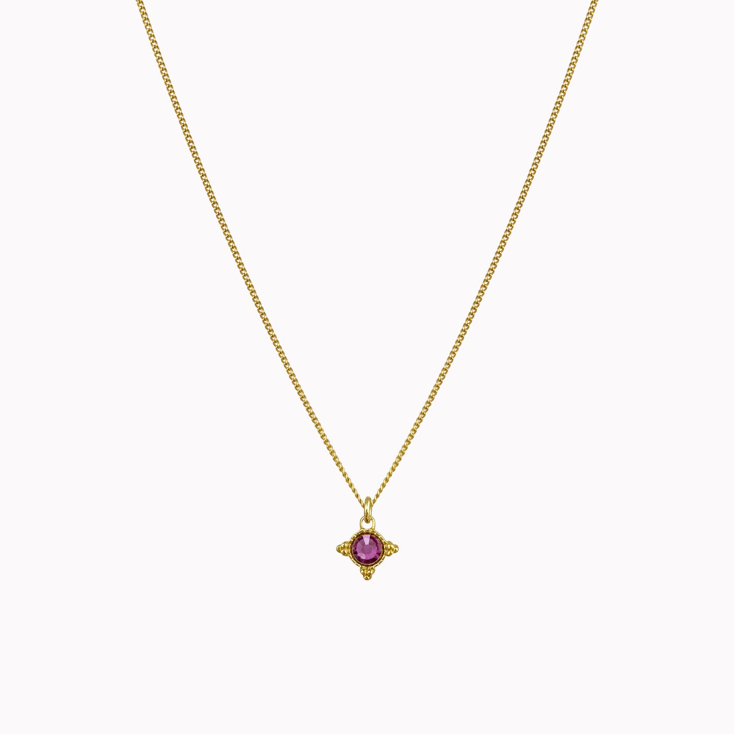 Birthstone ketting goud februari