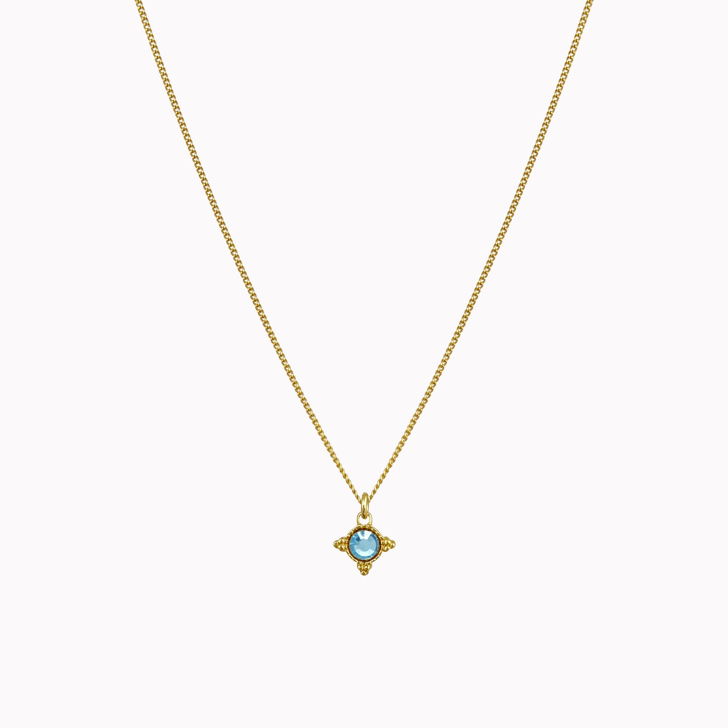 Birthstone ketting goud maart