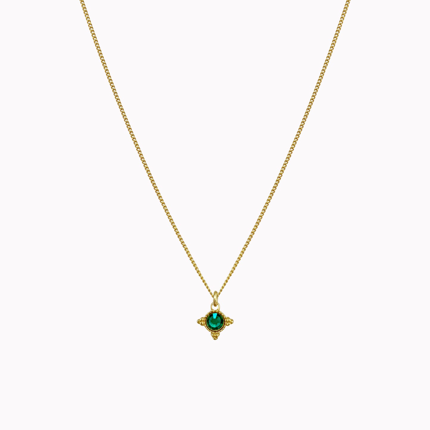Birthstone ketting goud mei