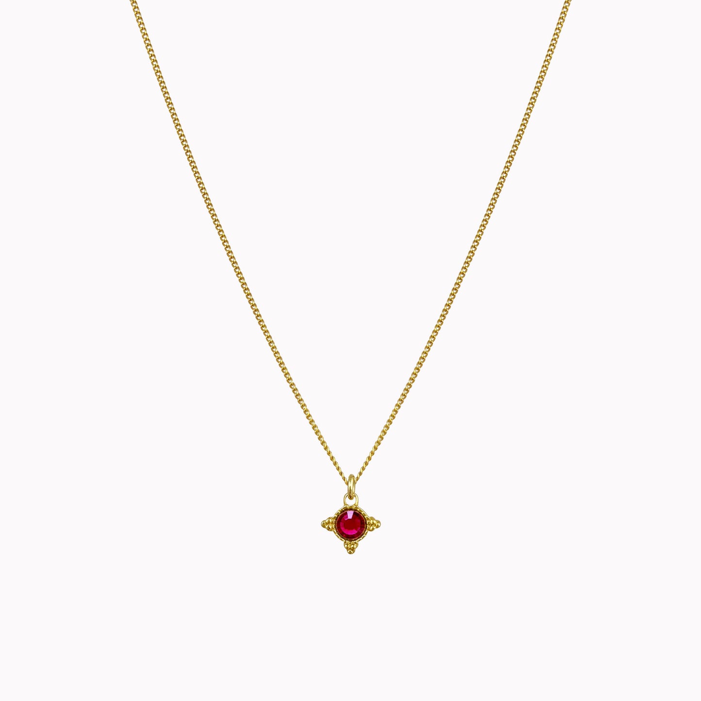 Birthstone ketting goud juli
