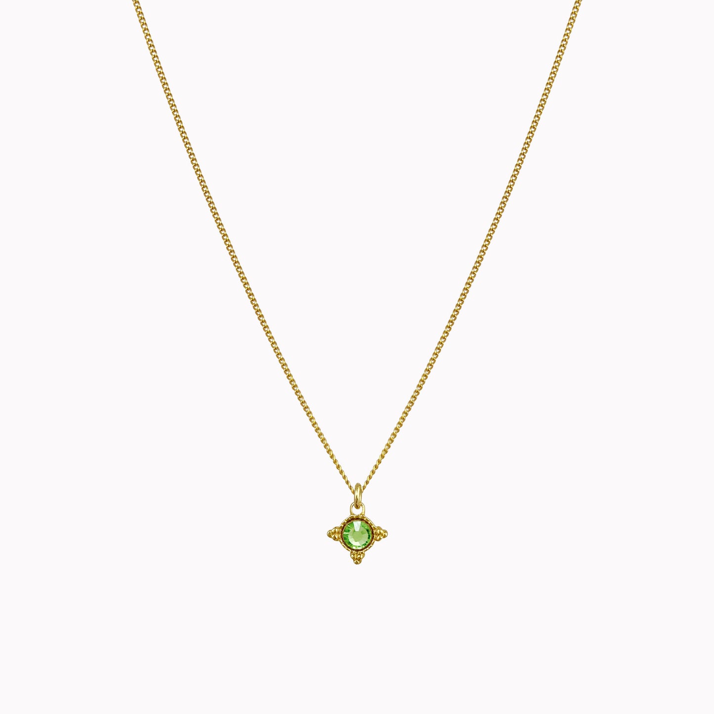 Birthstone ketting goud augustus