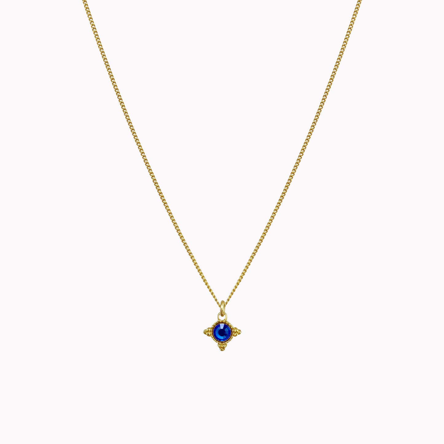 Birthstone ketting goud september