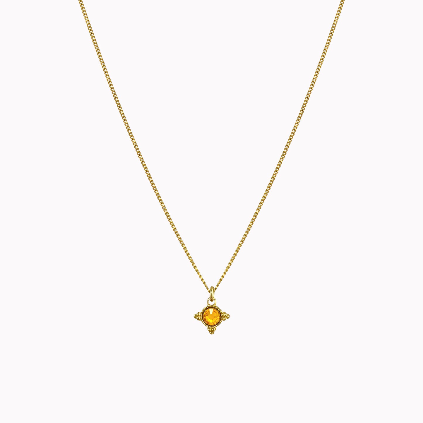 Birthstone ketting goud november