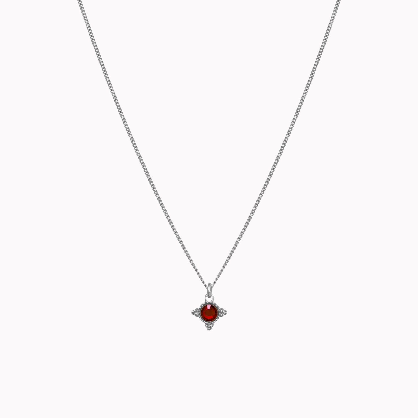Birthstone ketting zilver januari
