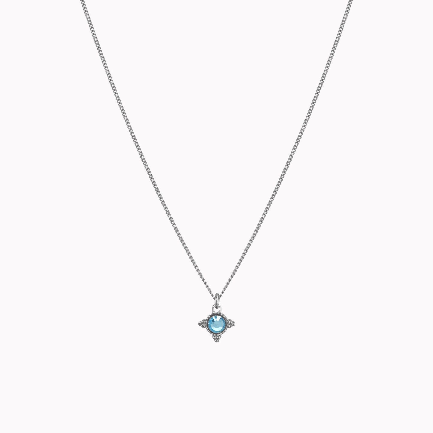 Birthstone ketting zilver maart