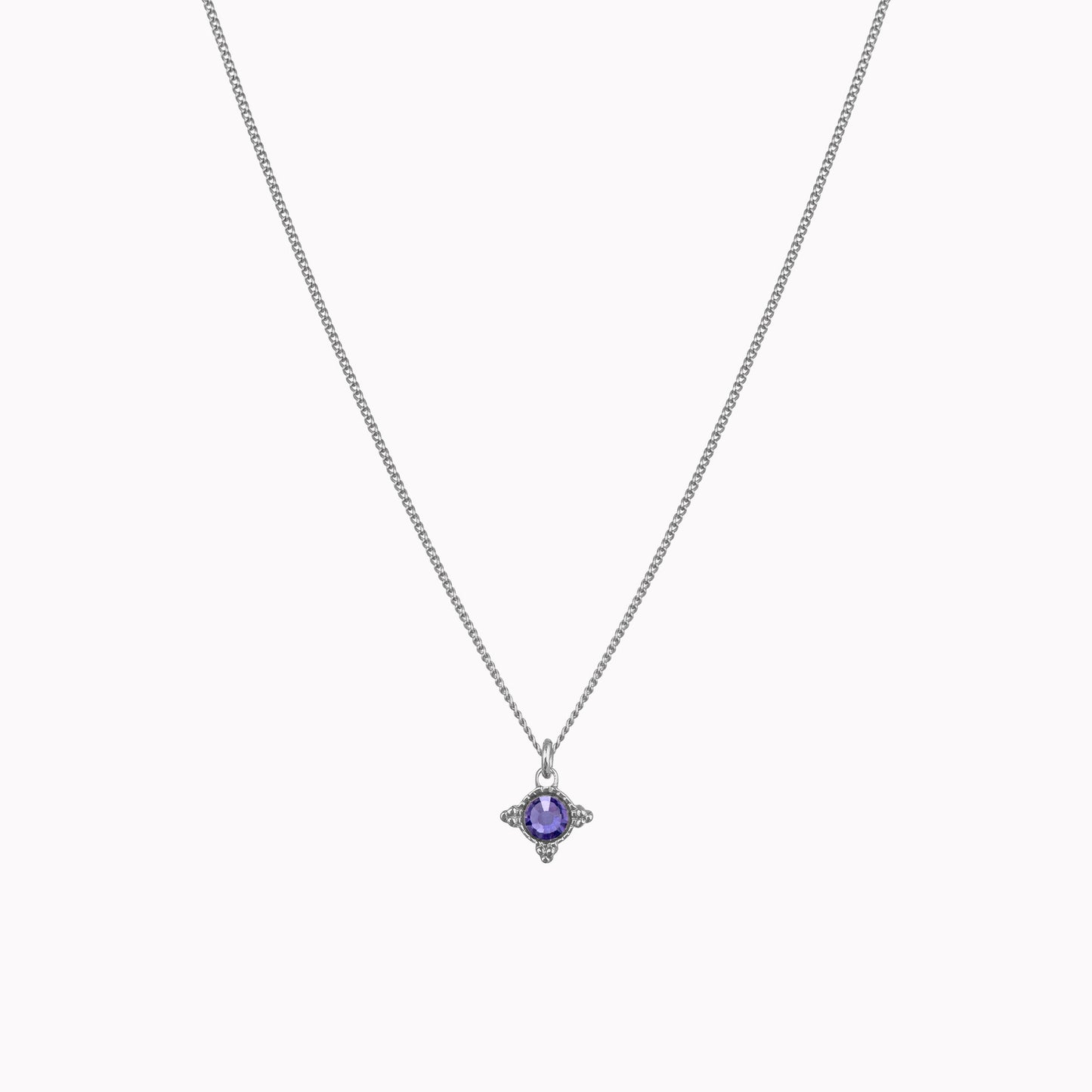 Birthstone ketting zilver juni