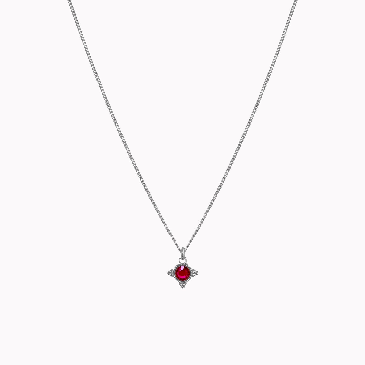 Birthstone ketting zilver juli