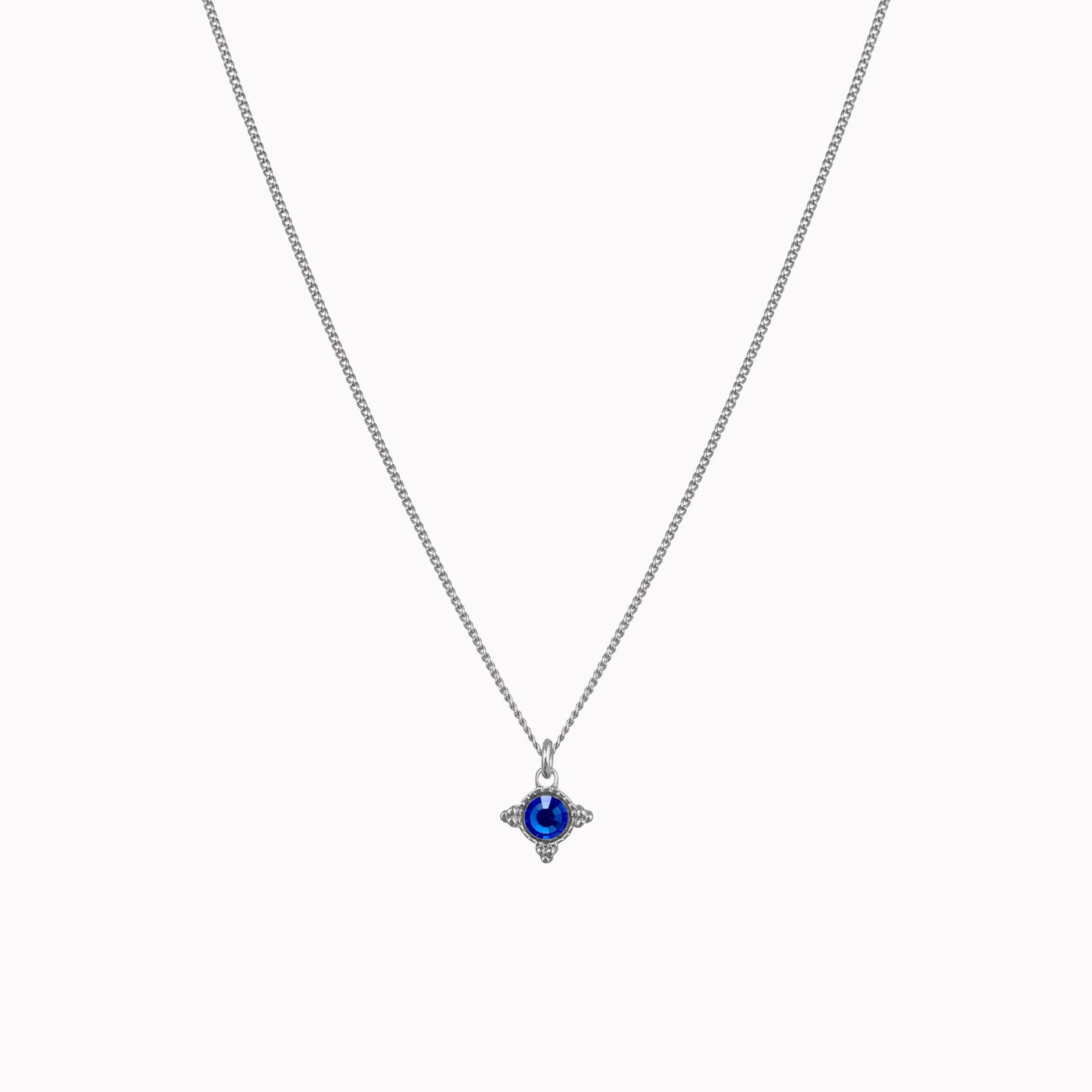 Birthstone ketting zilver september