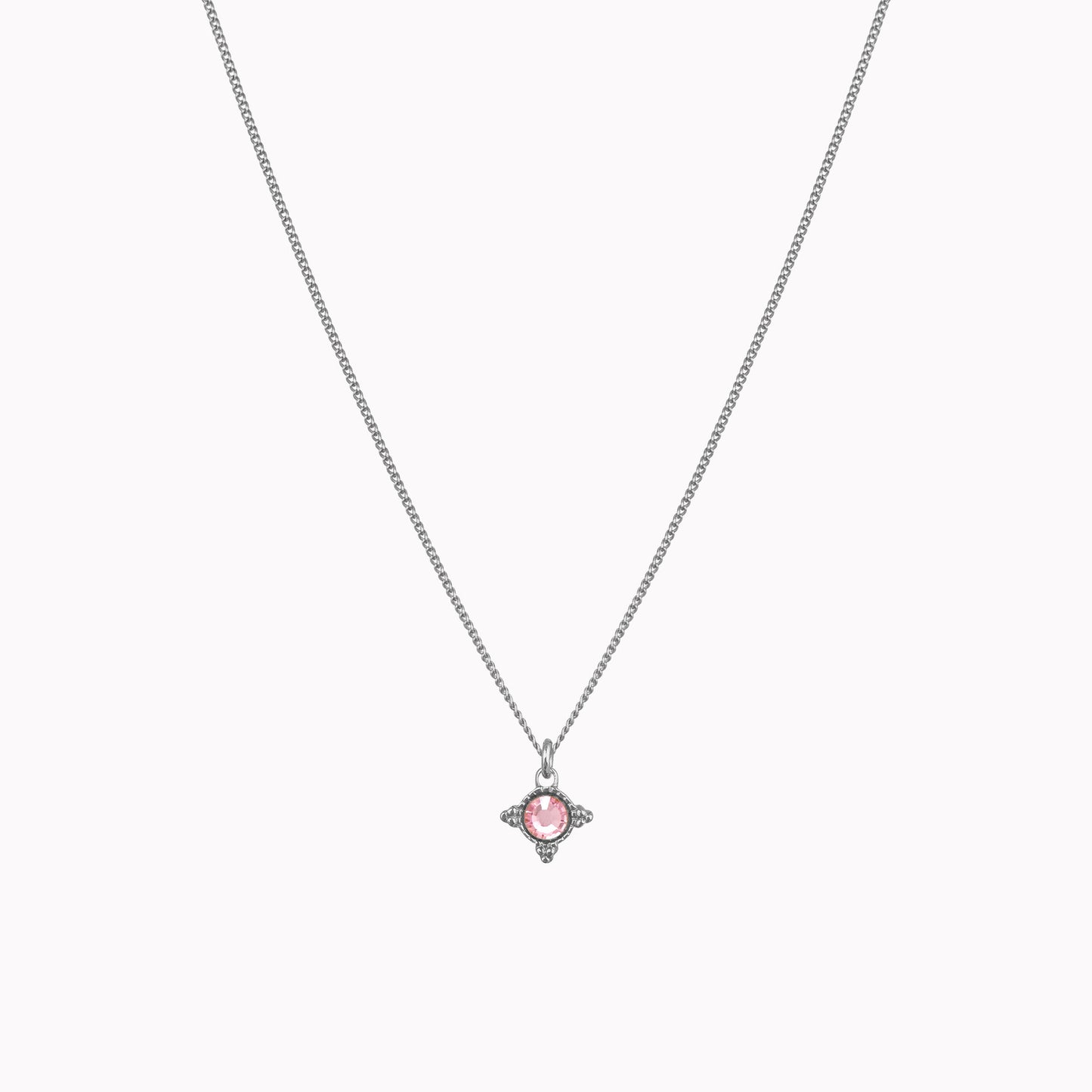 Birthstone ketting zilver oktober