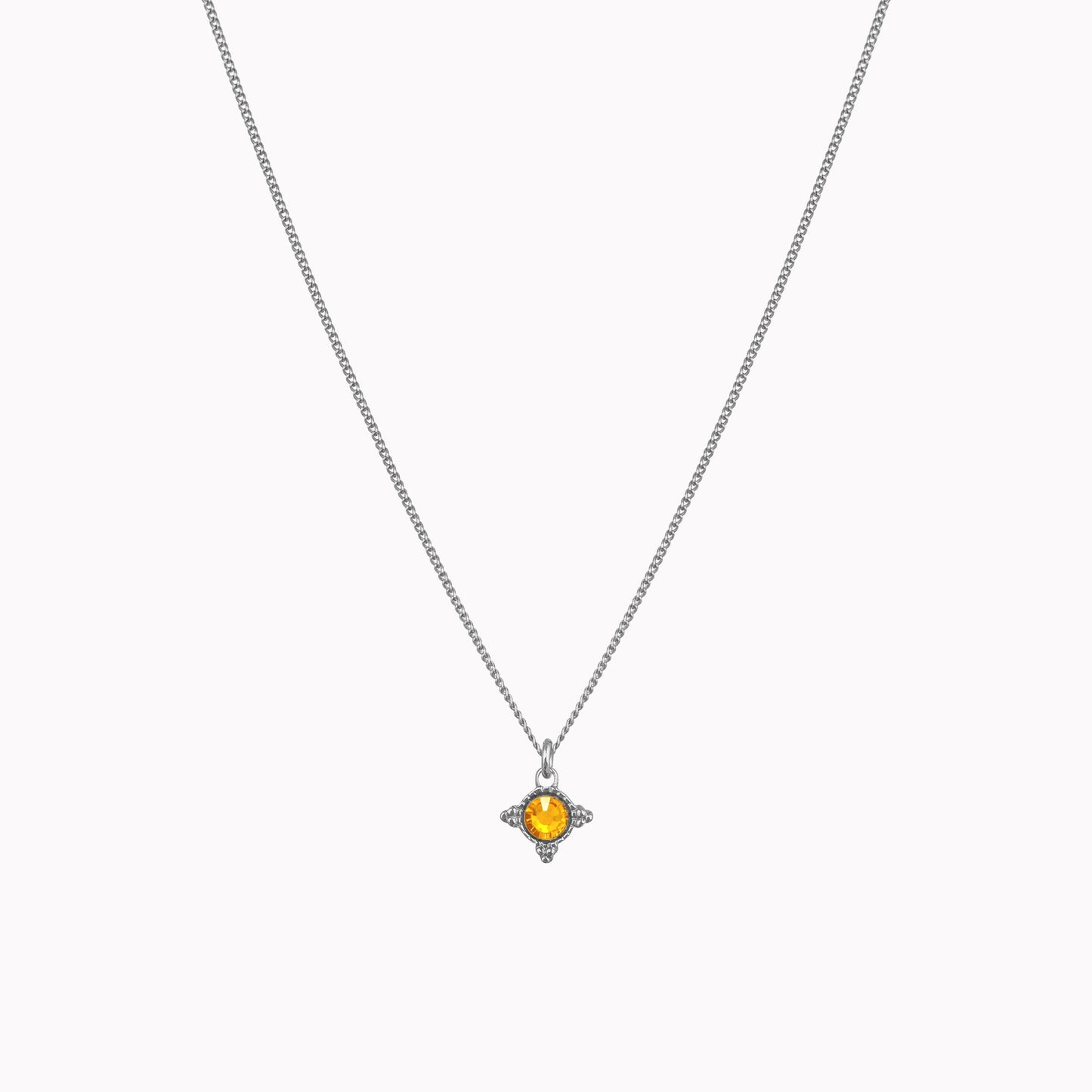 Birthstone ketting zilver november