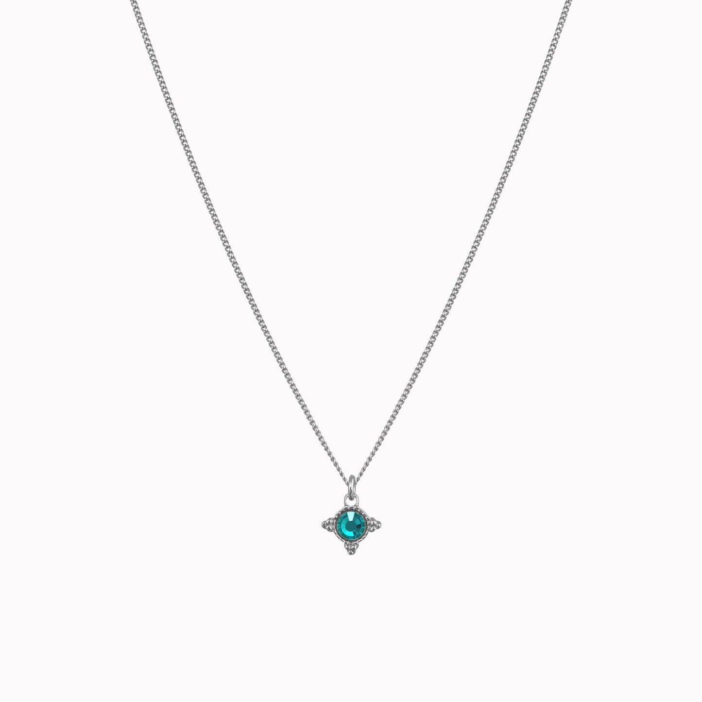 Birthstone ketting zilver december