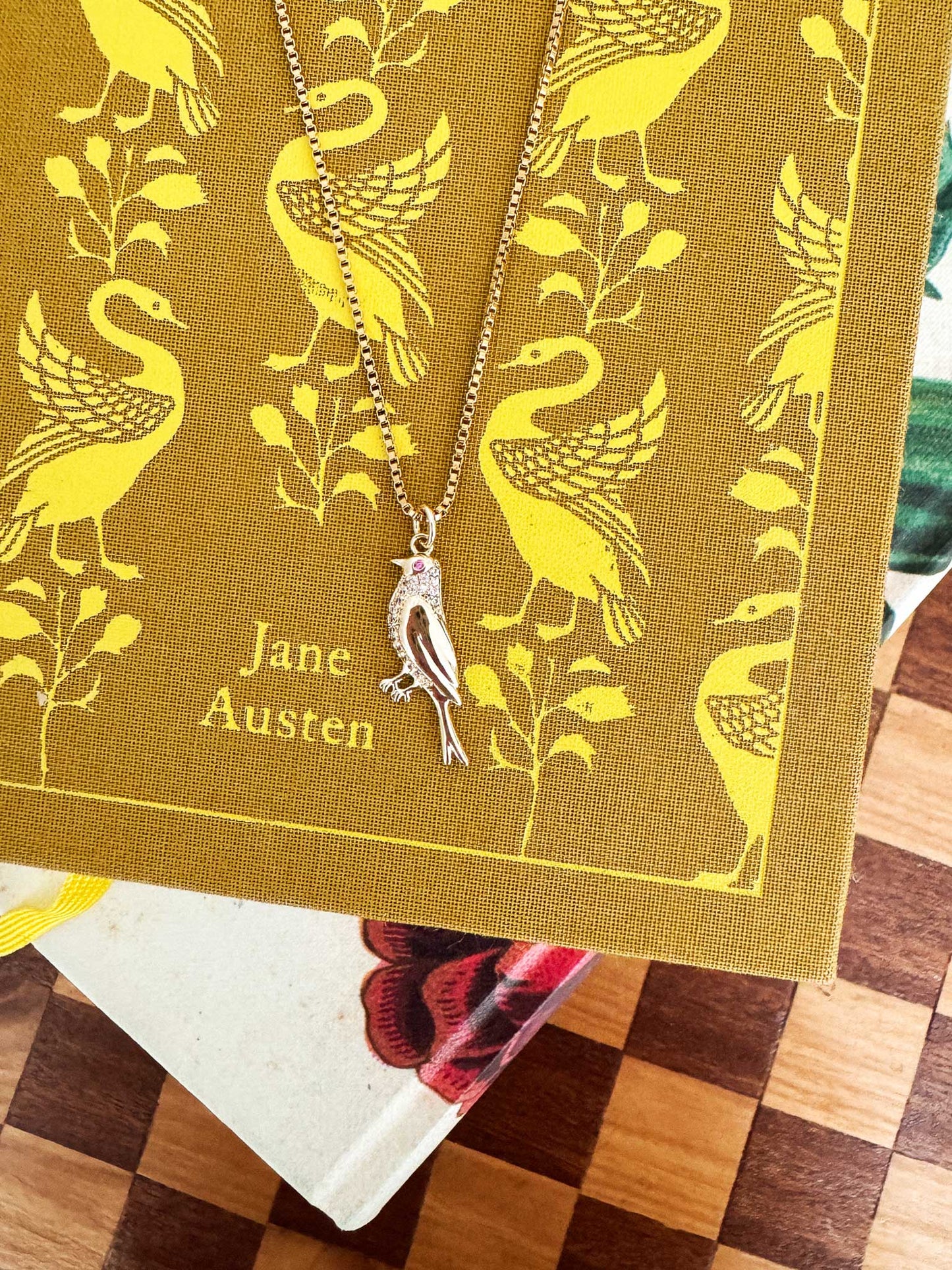 Vintage ketting goud met vogel