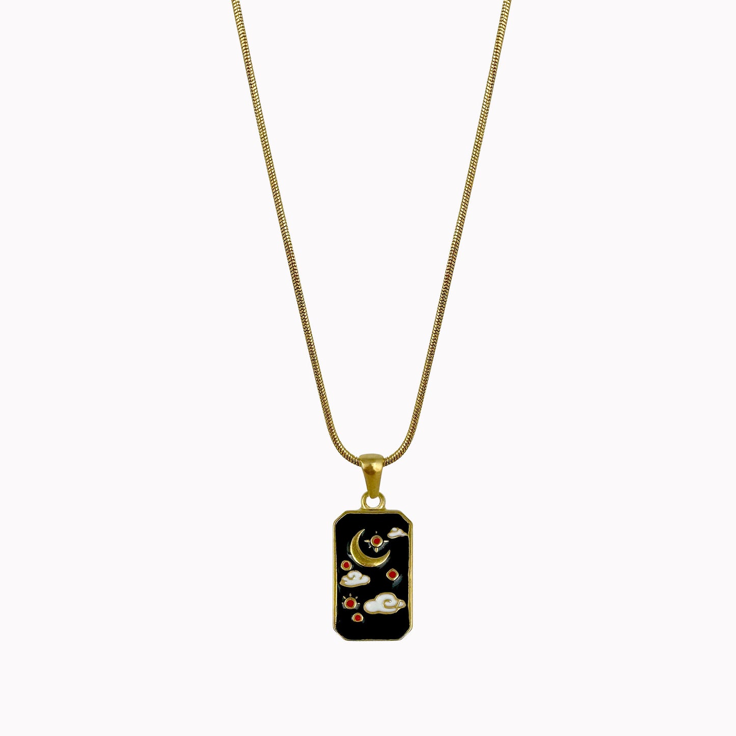 Minimalistische ketting met bedel maan goud