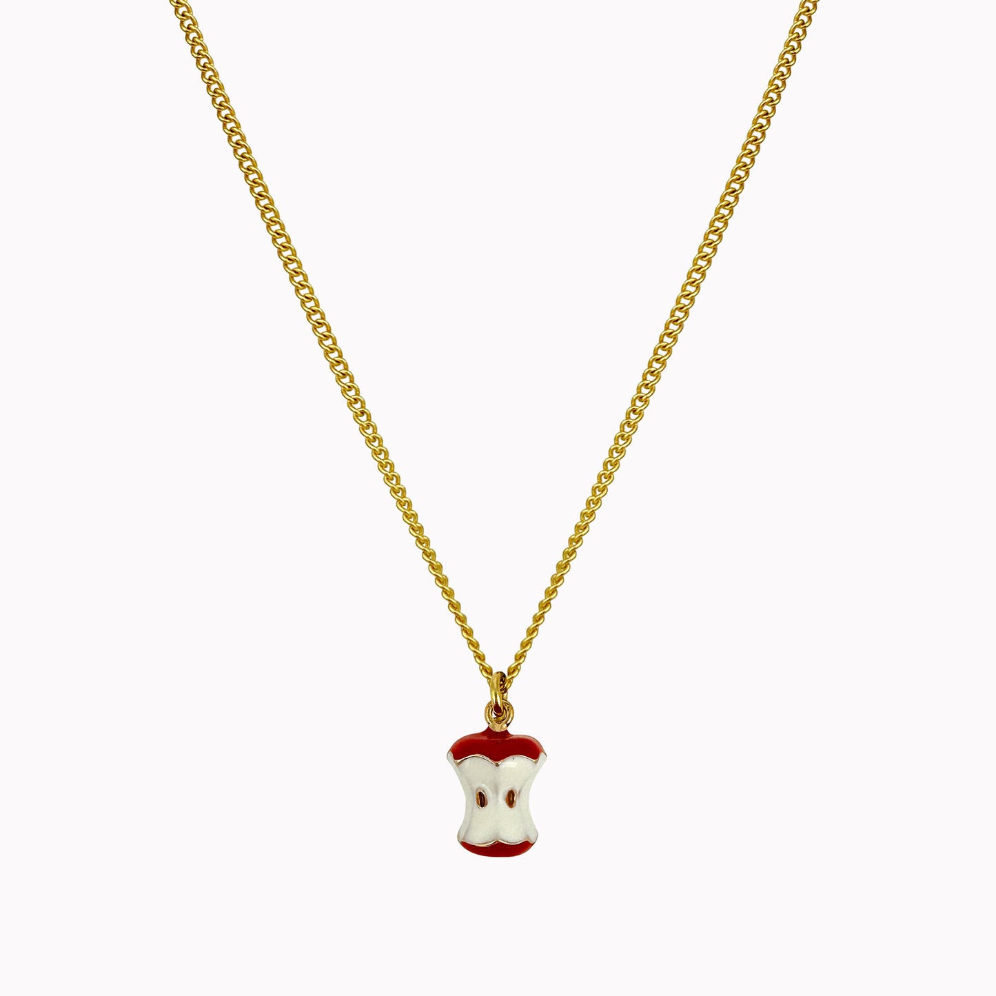 Minimalistische gouden ketting met bedel appel