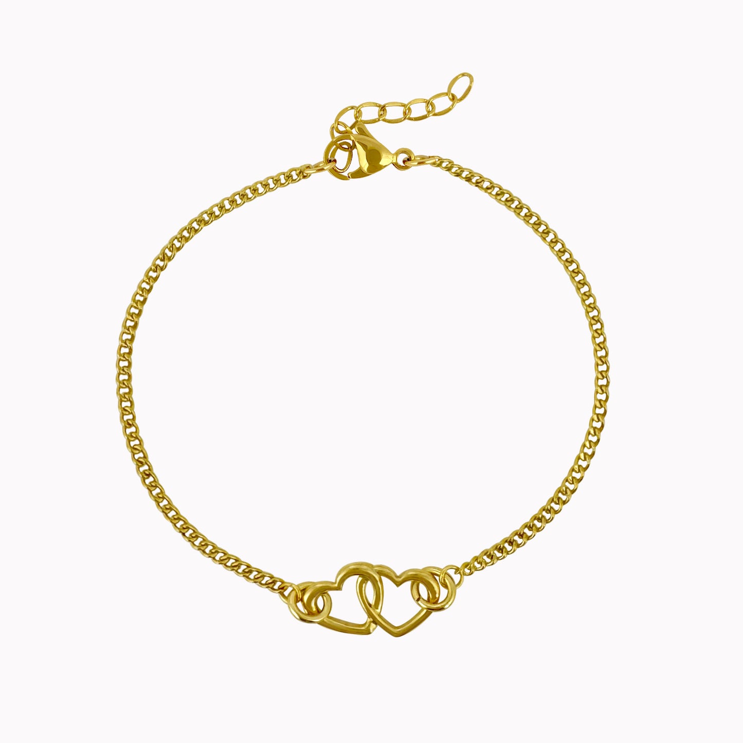 Minimalistische armband met twee hartjes
