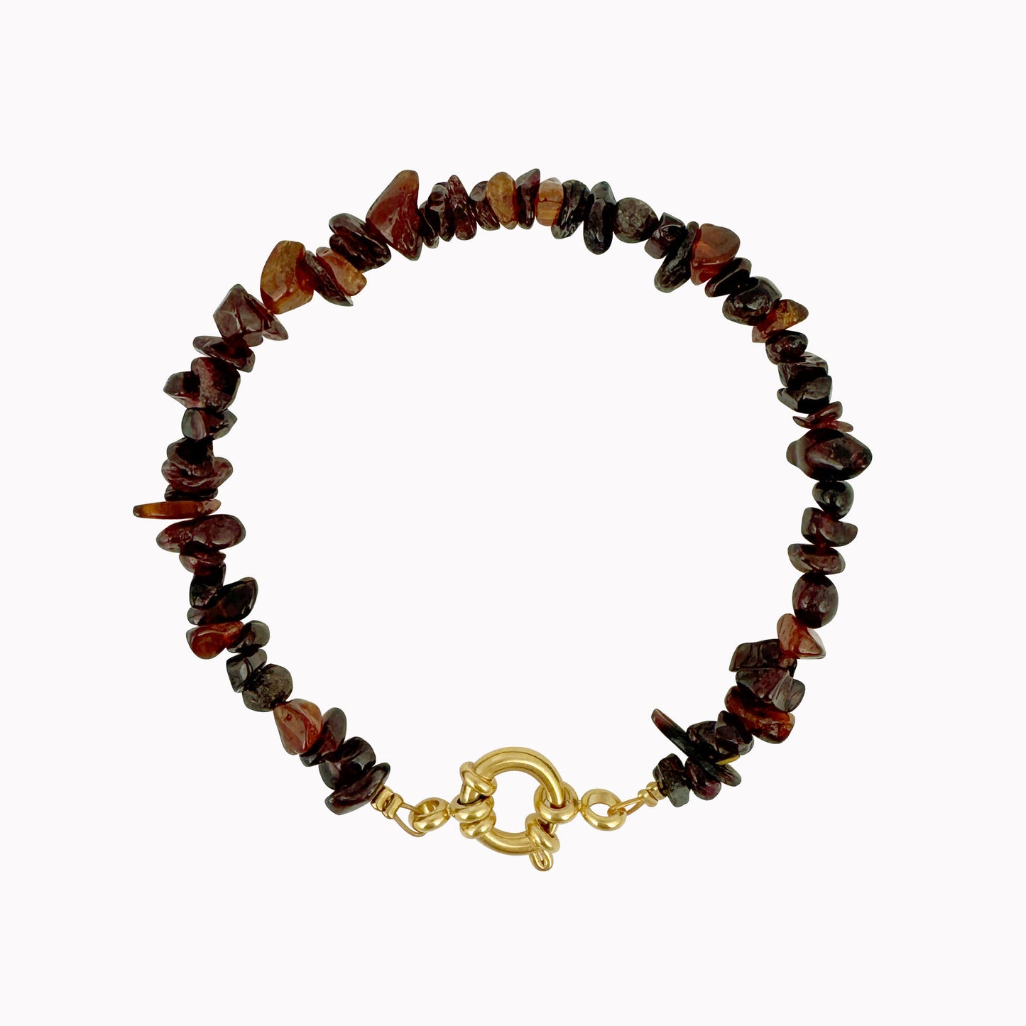 Bruine armband met chipstonekralen