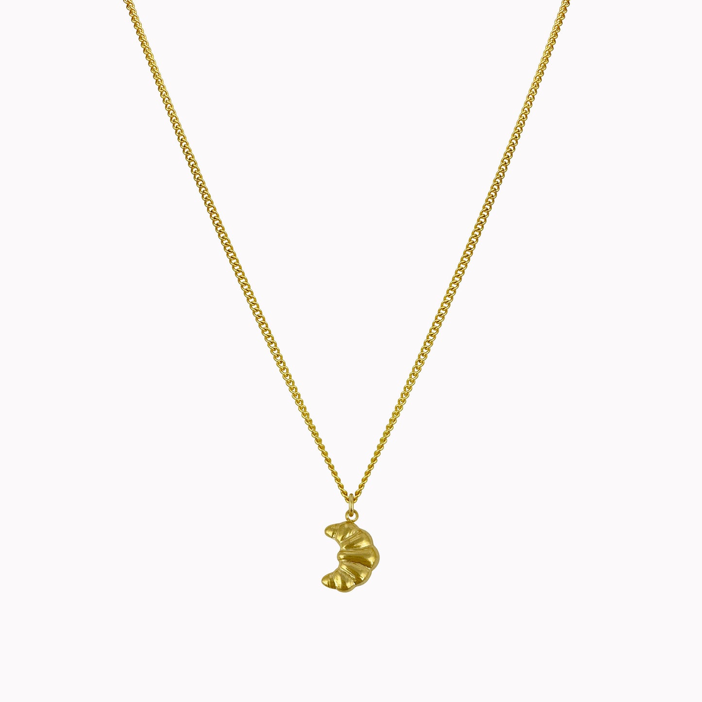Minimalistische ketting met croissant bedel