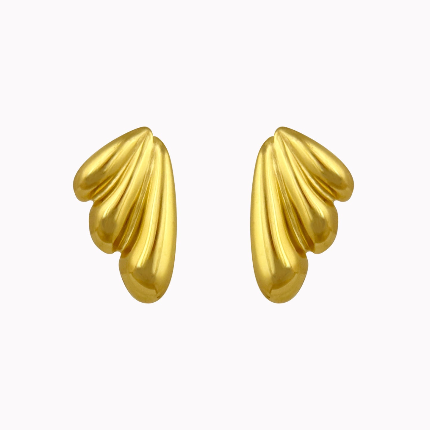 Gouden oorhangers met vleugelvorm