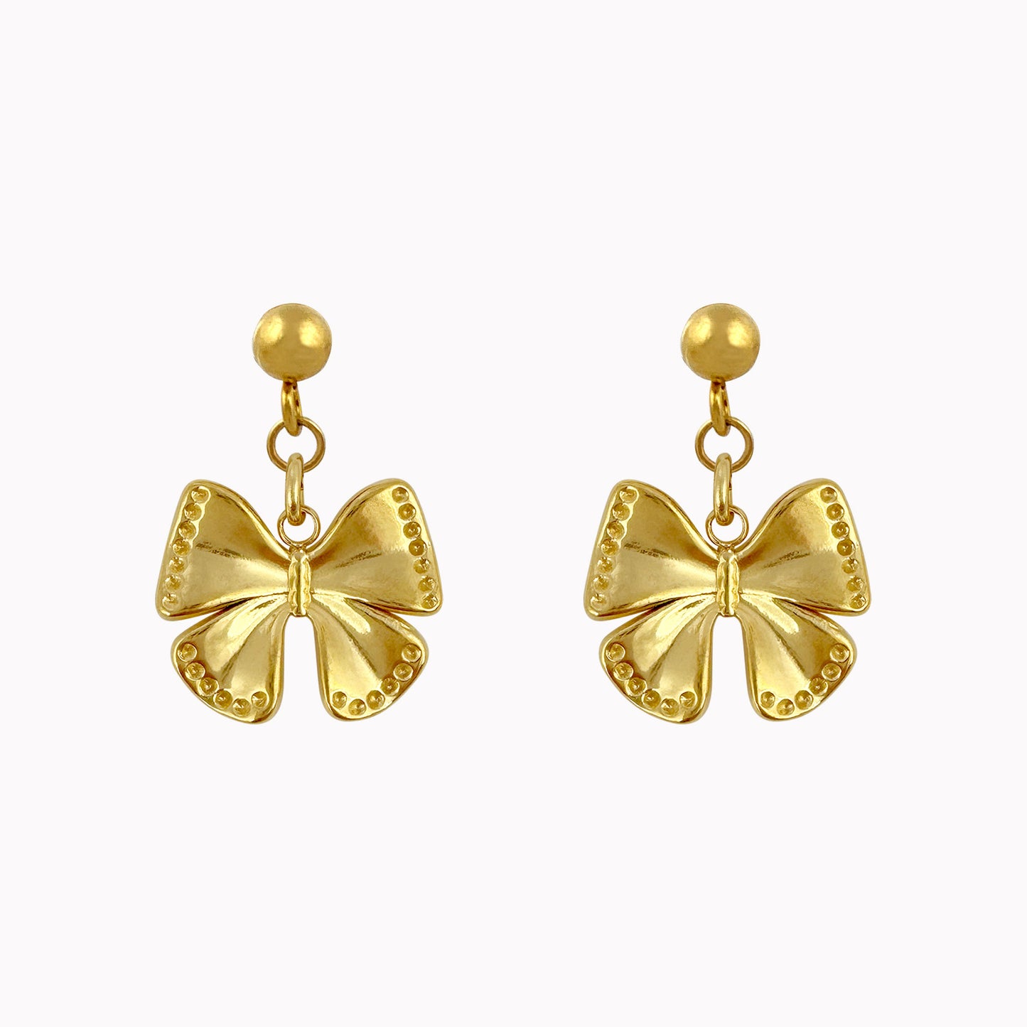 Gouden oorhangers met strikbedel