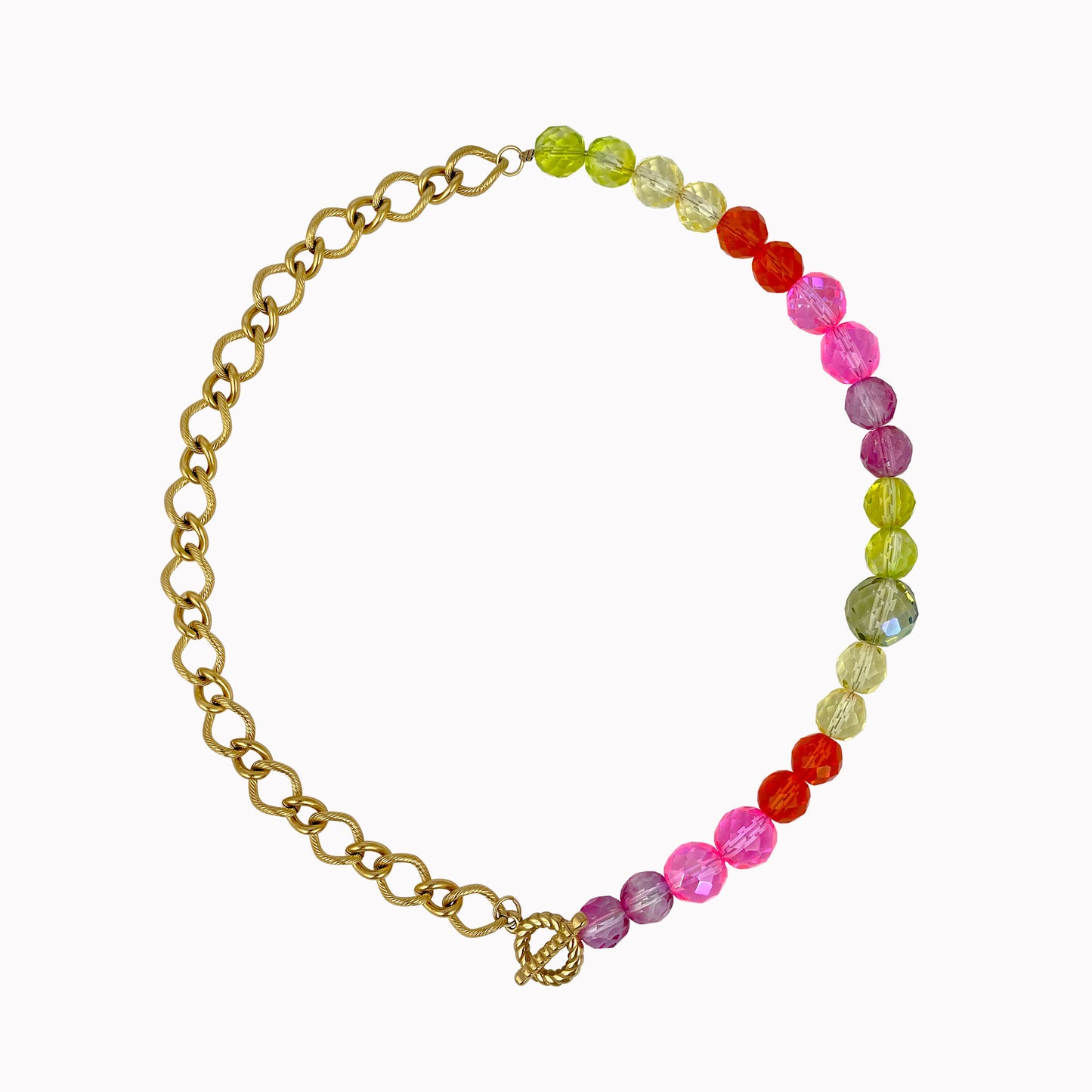 Color Reef Necklace | Statement ketting met schakels en gekleurde kralen