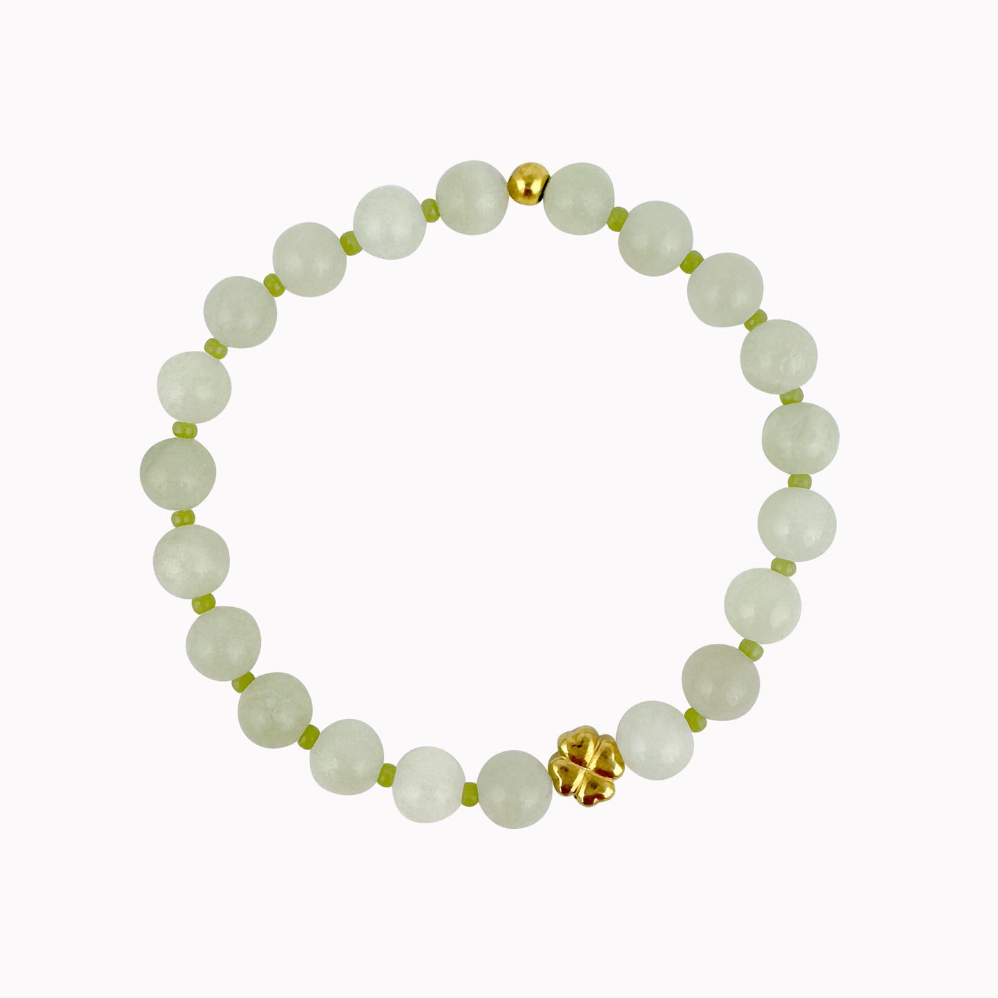 Groene kralen armband met klaver