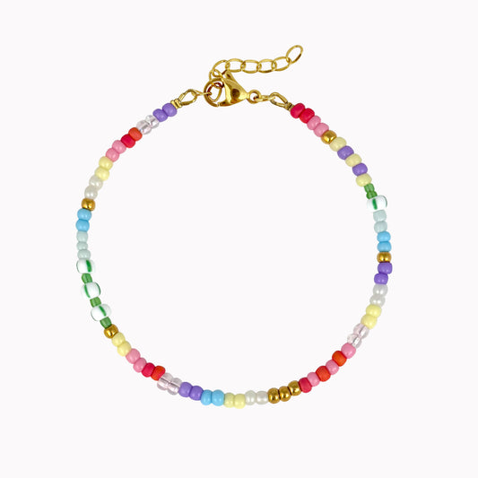 Regenboog multikleur kralenarmband