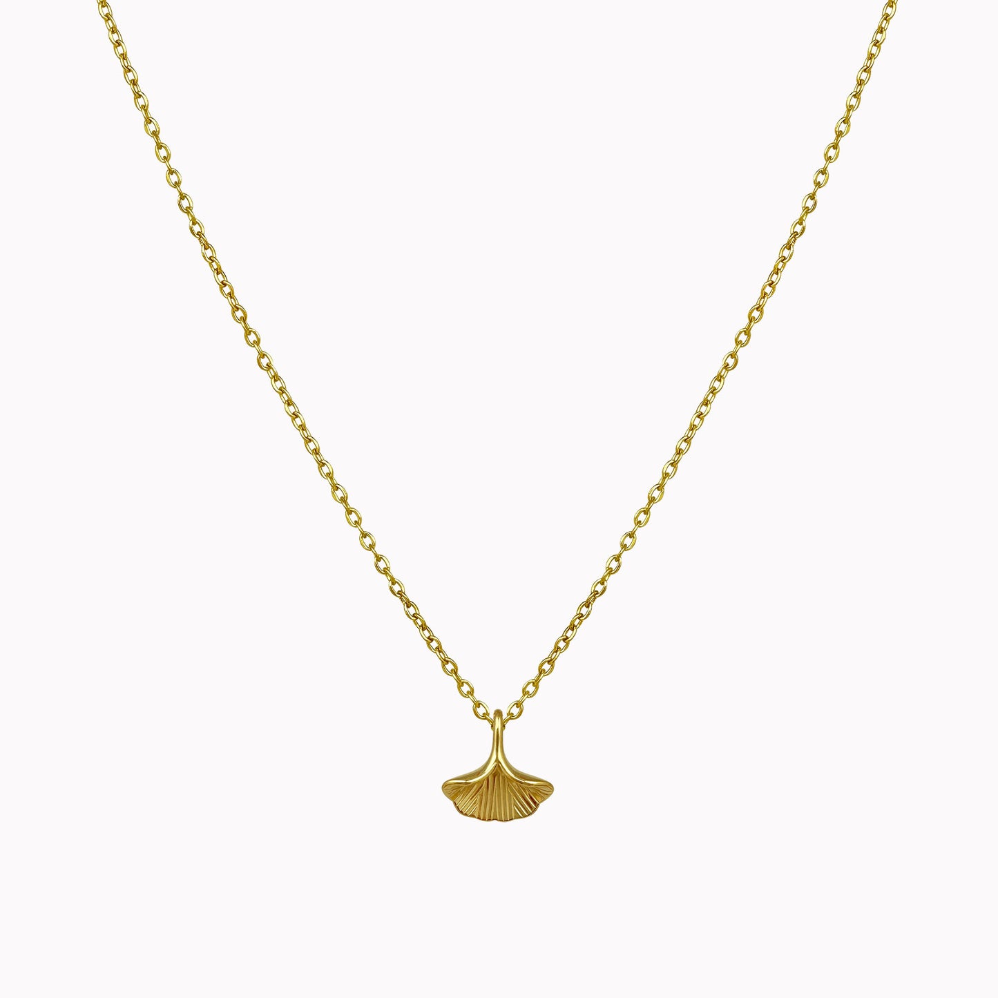 Minimalistische ketting met ginko blad