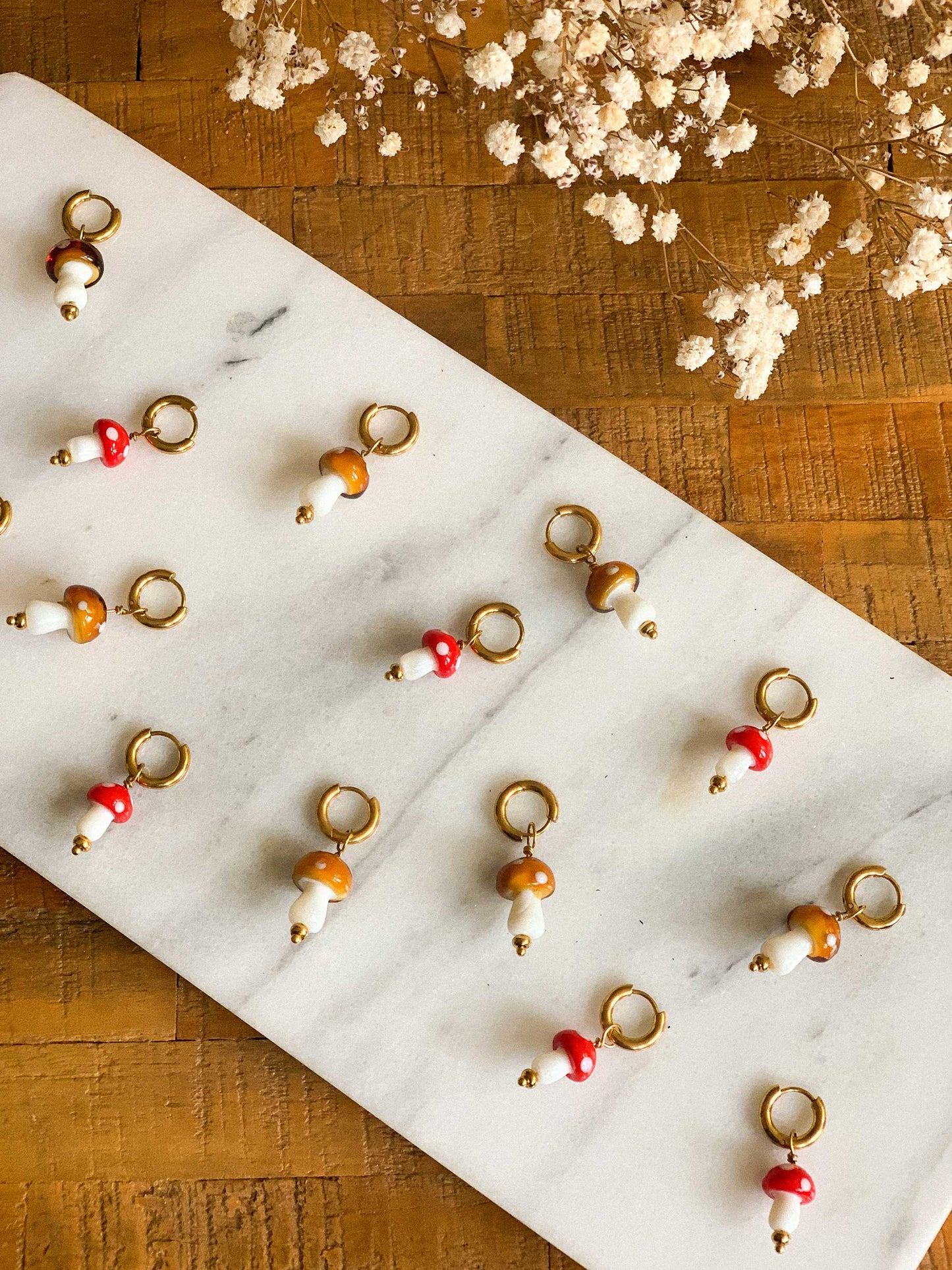 Oorbellen met paddenstoel