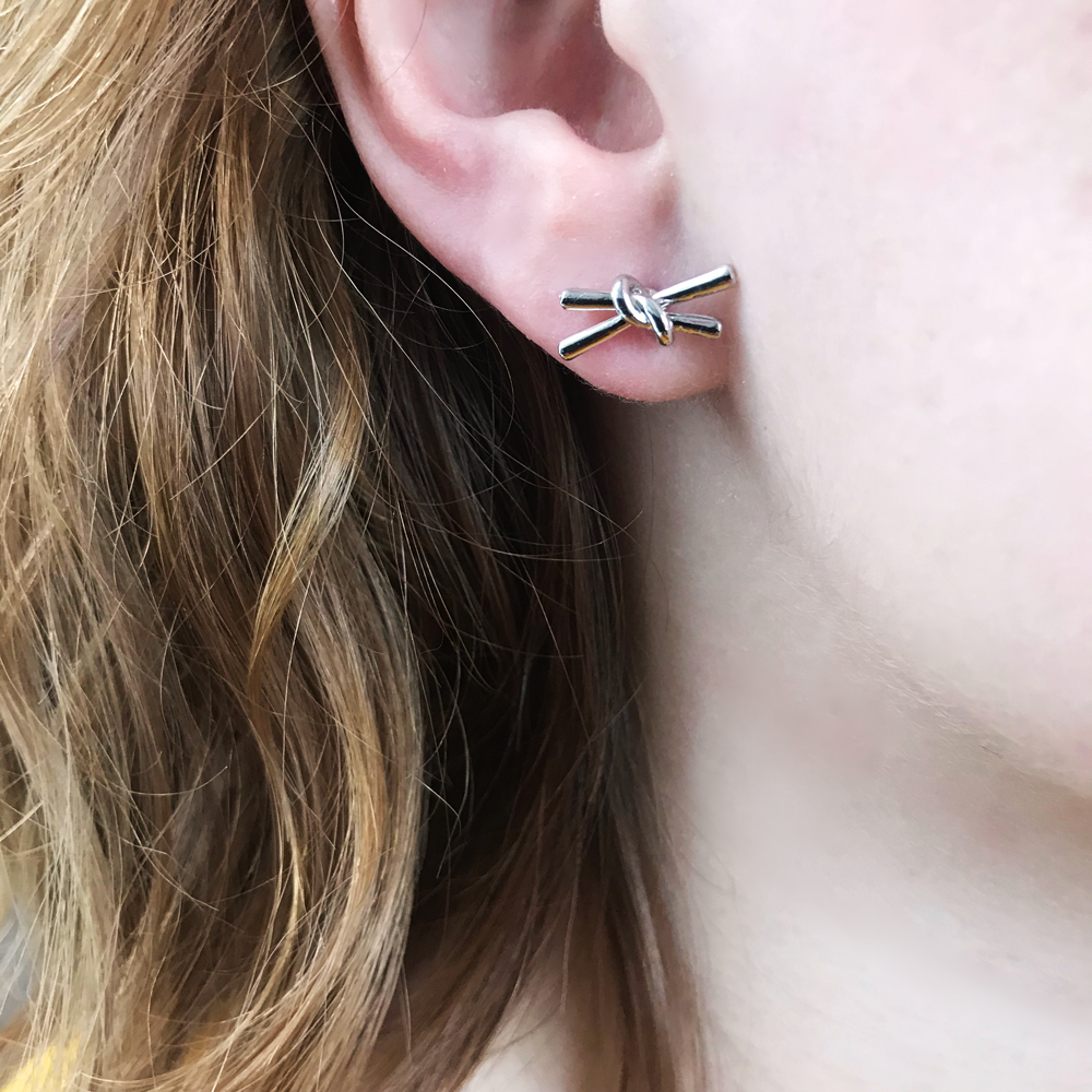 Oorbellen Knoop Zilver