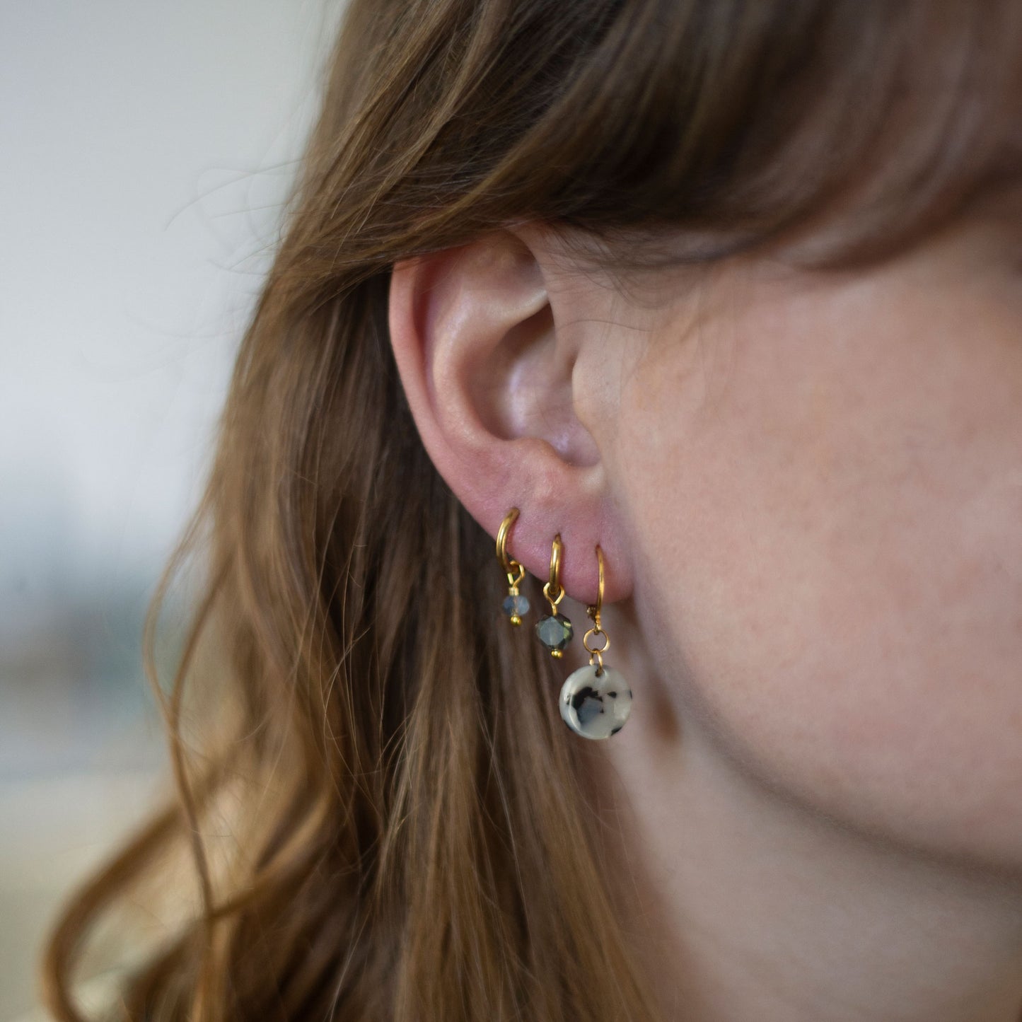 Oorbellen Facet Grijs Zilver