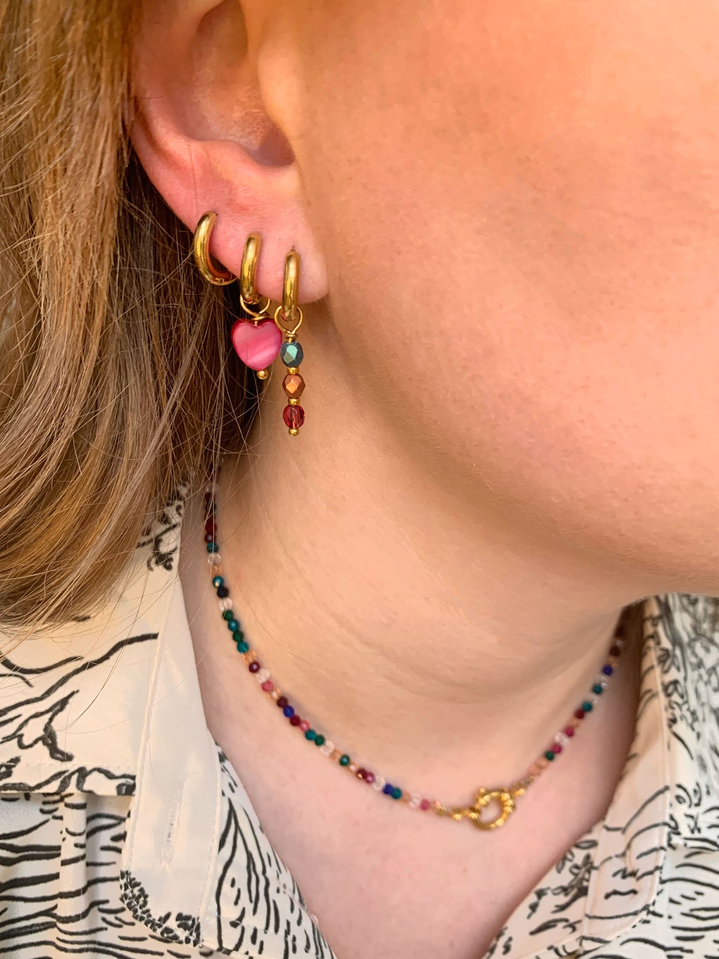 Oorbellen Purple Heart Zilver
