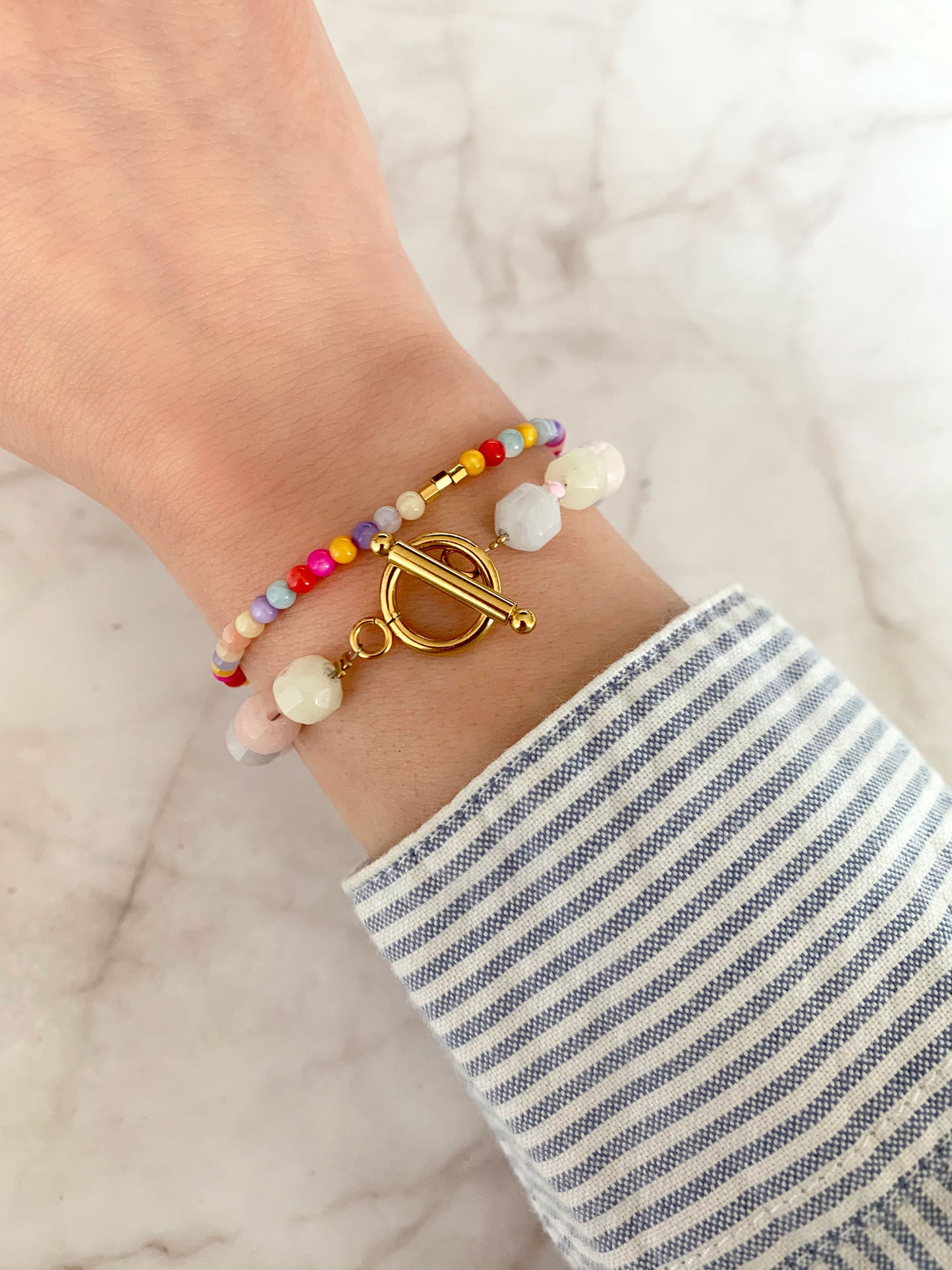 Armband Candy | Multikleur armband van schelp kralen