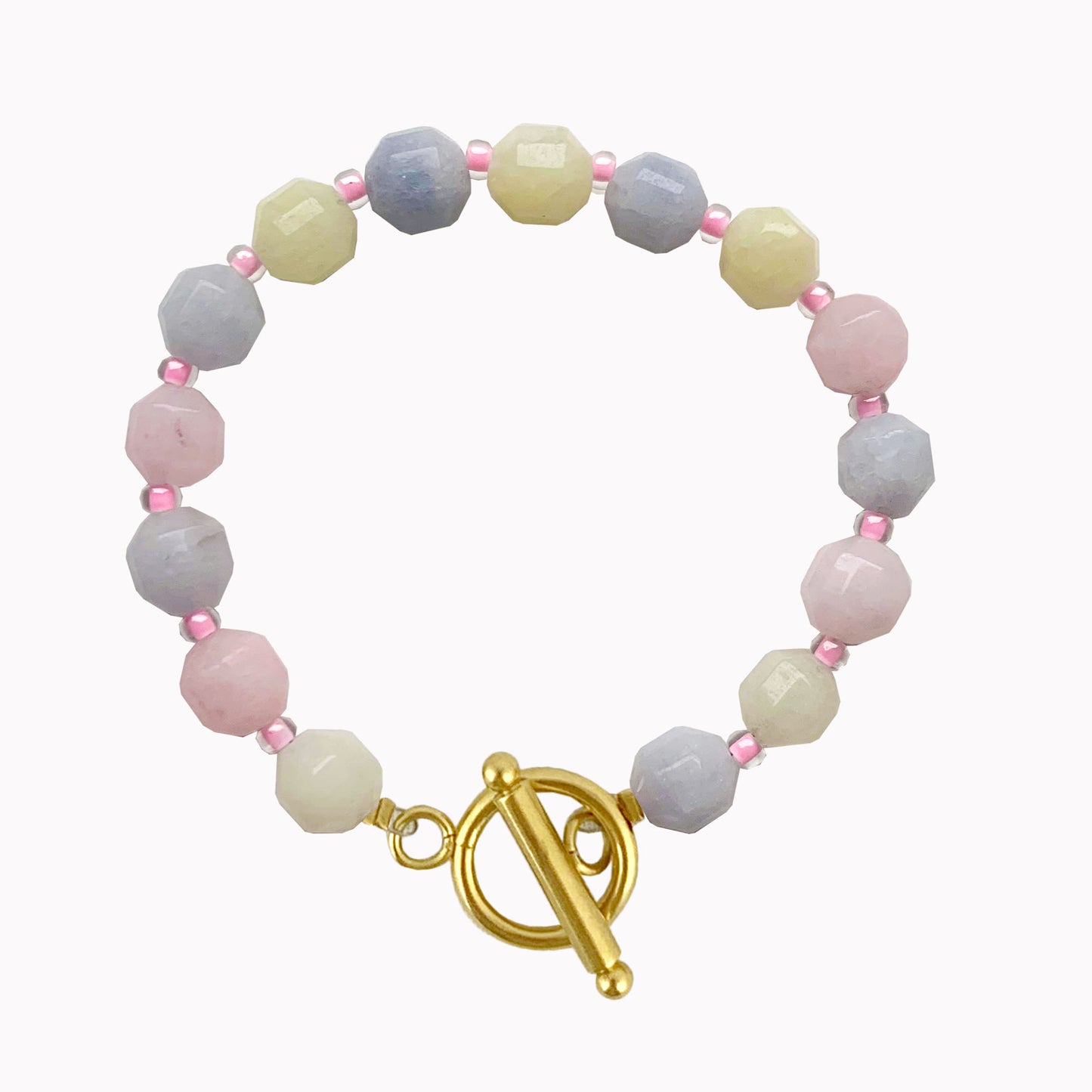 Armband Pastels | Armband met slotje en grote kralen in pastelkleuren