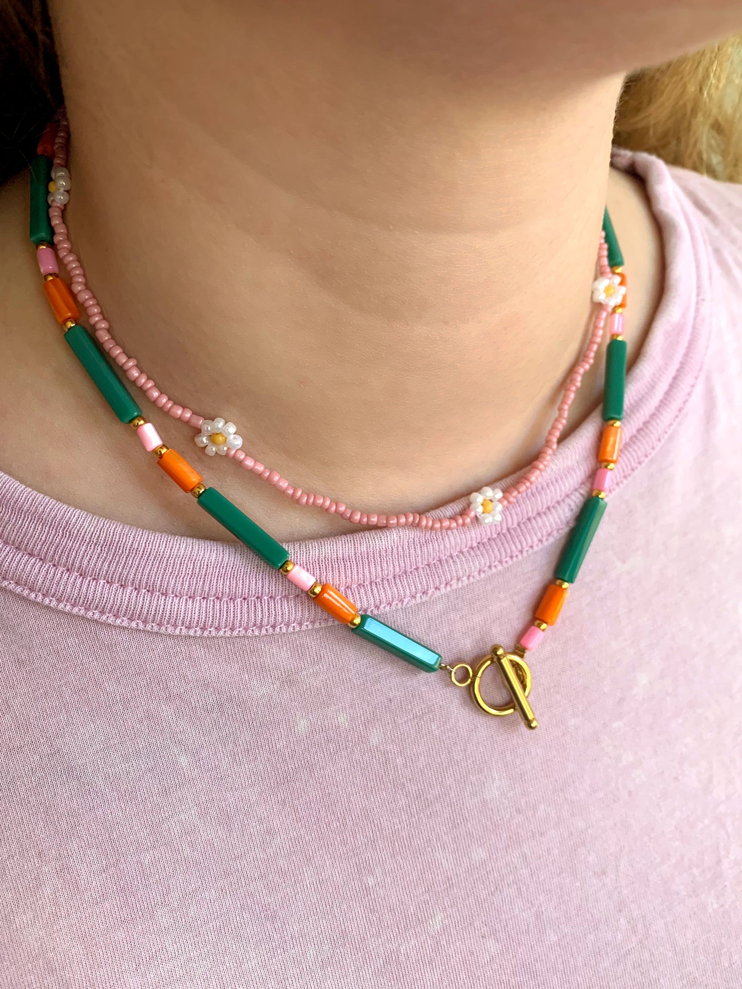 Ketting Tropical | Zomerse statement ketting met slotje
