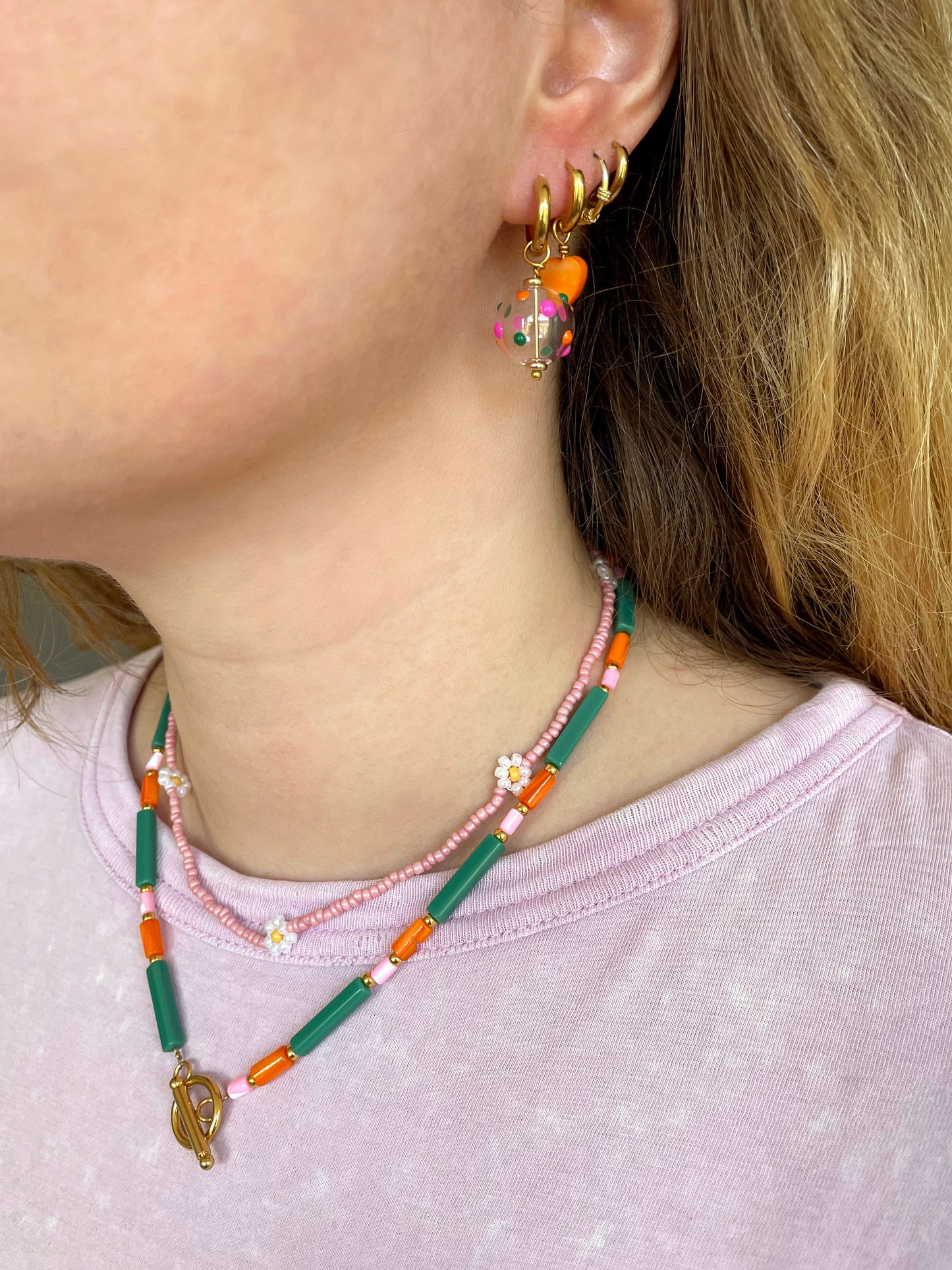 Ketting Tropical | Zomerse statement ketting met slotje