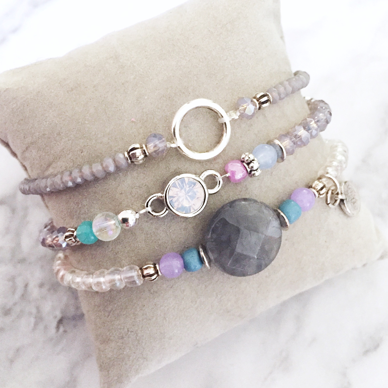 Stone Armband Grijs