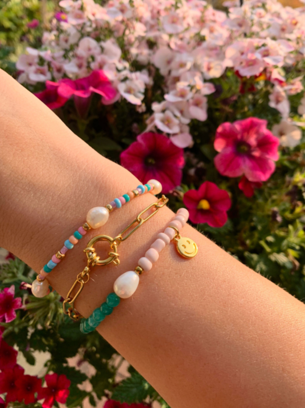 Armband Smiley Goud