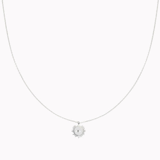 Ketting met zon bedel zilver