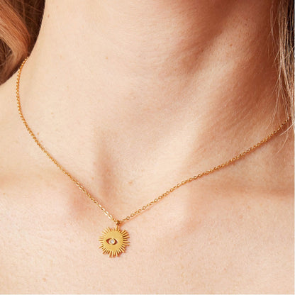 Ketting met zon bedel zilver