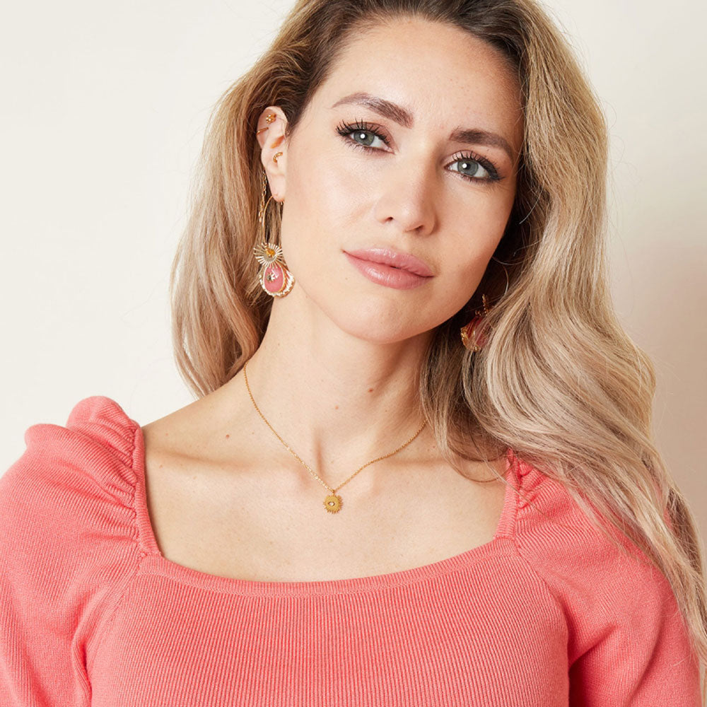 Ketting met zon bedel zilver