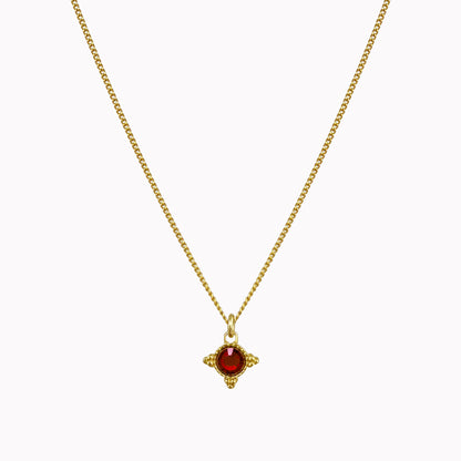 Geboortesteen ketting goud