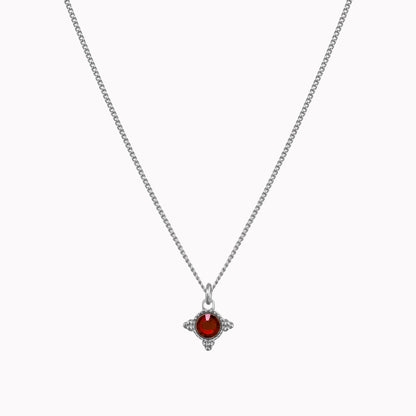 Geboortesteen ketting zilver