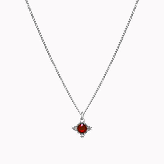 Ketting met geboortesteen zilver