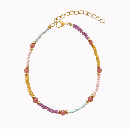 Enkelbandje kralen in pastel kleuren