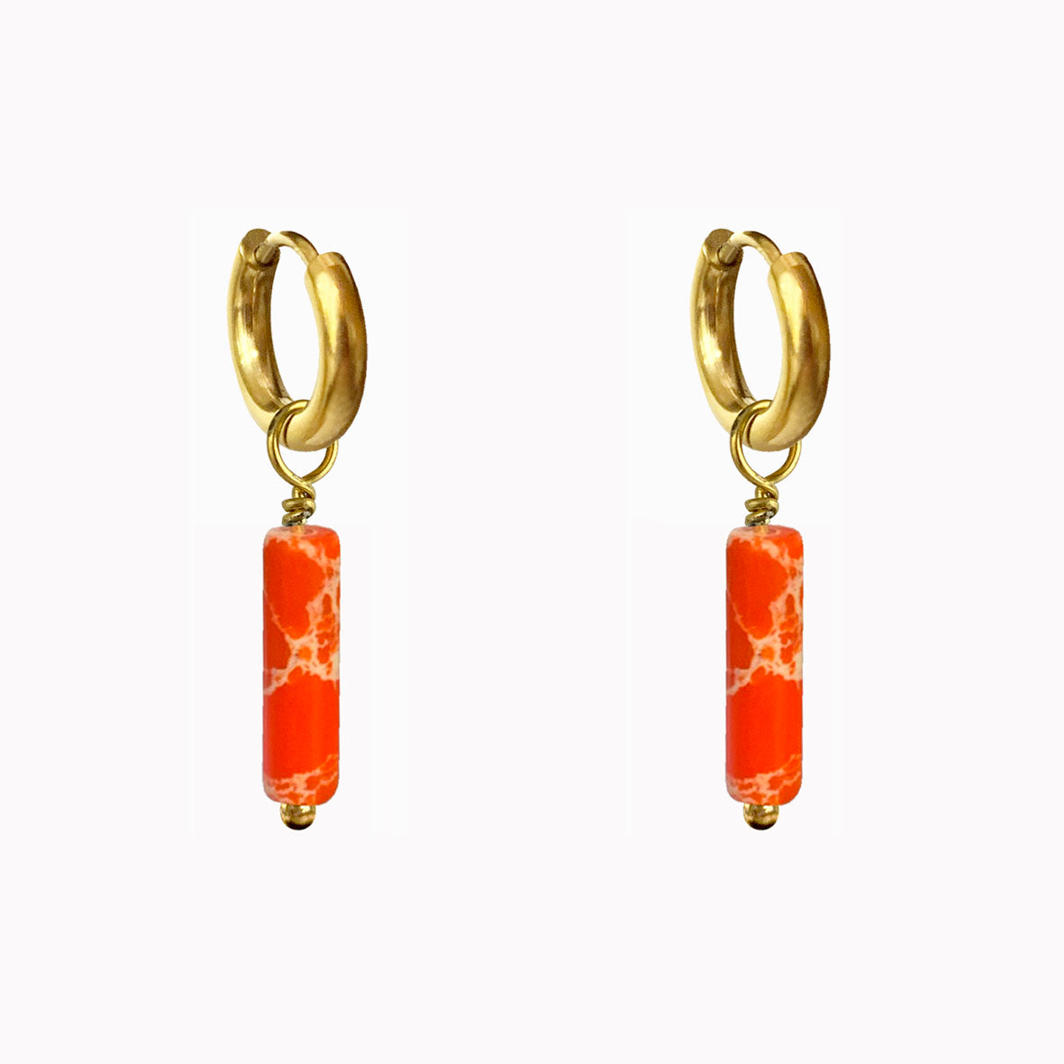 Oorbellen Tube Coral Goud