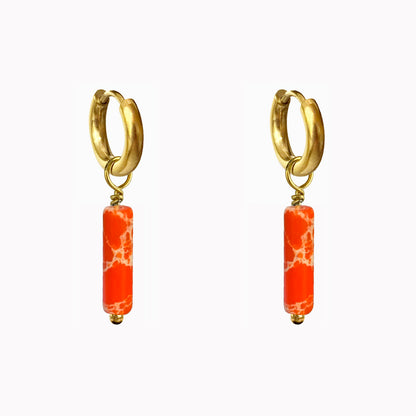 Oorbellen Tube Coral Goud