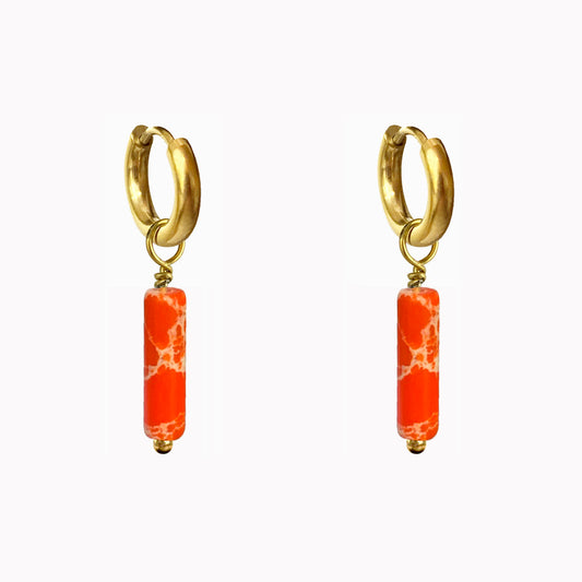 Oorbellen Tube Coral Goud